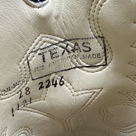 Texas USA Flag Snakeskin Print Cowboy Western Boots Men’s Size 4D Black Exotic main image 6